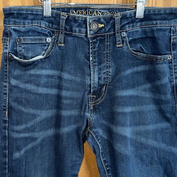 American Eagle Mens 30x32 Extreme Flex Slim Blue Jeans (meas. 28x30") - Picture 2 of 7